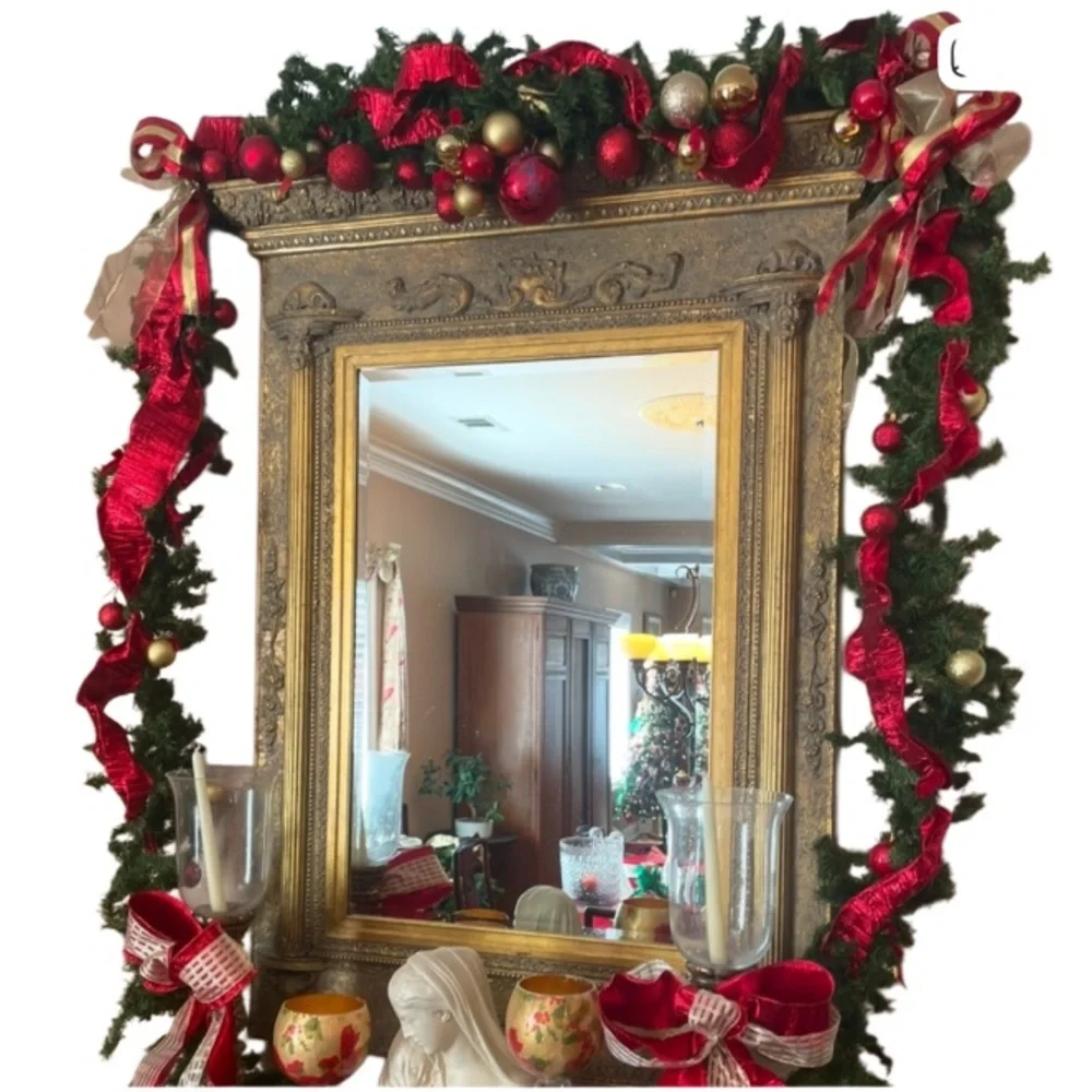 Christmas garland holiday decor table window mirror wreath door 8.5 feet